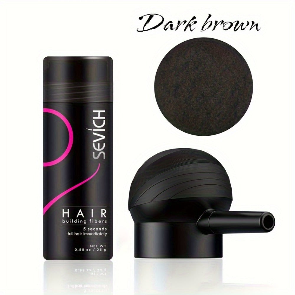 Hair Building Fibers with Spray Head 2-Pack Set - Instant Thickening Powder for Thinning Hair, Conceals Hair Loss, Bald Spots & Receding Hairline, Black Dark Brown Medium Brown - product image 5