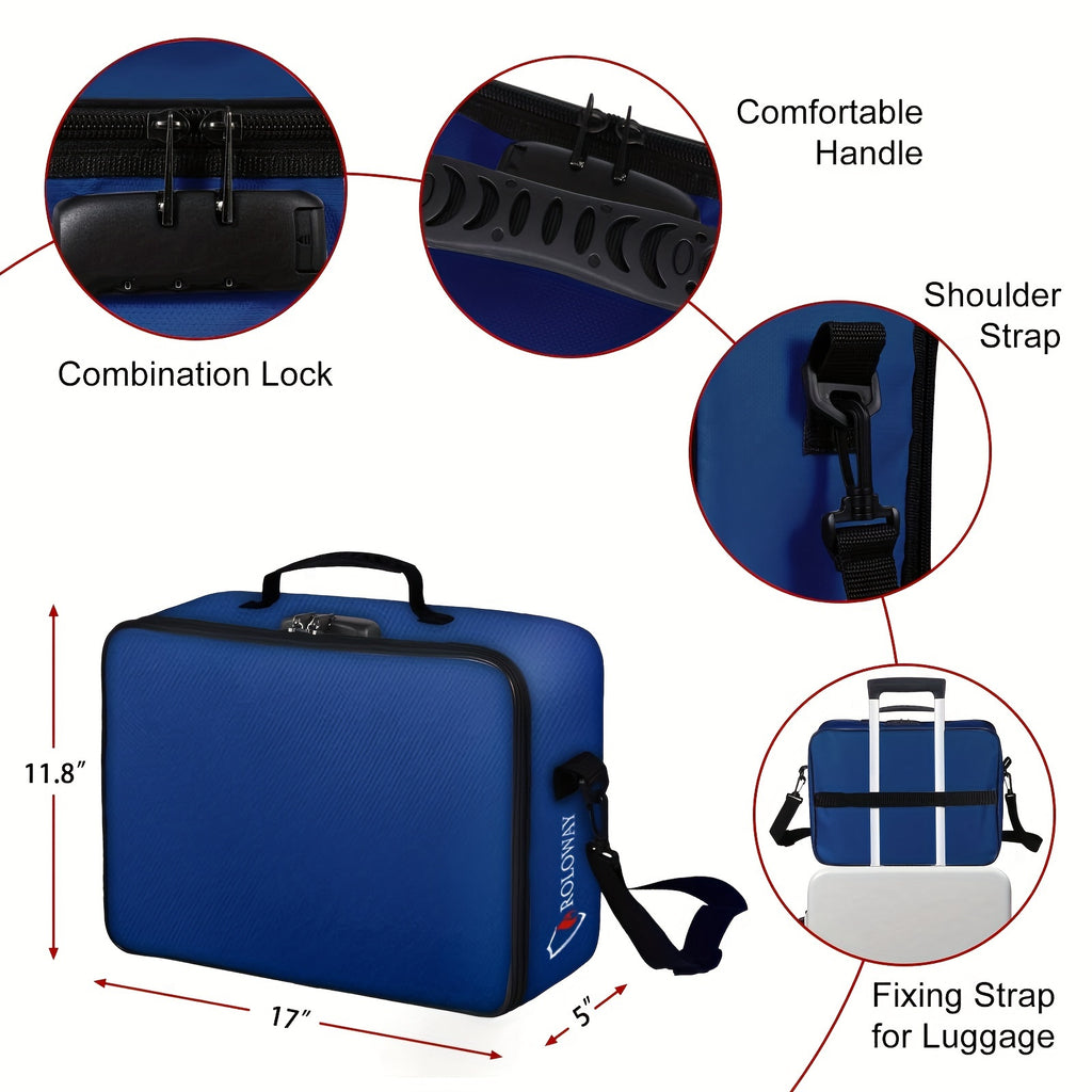 Fireproof Document Bag With Lock - Extra Large 17 X 11.8 X 5 Inch, Important Document Storage Bag With Multi-Layer File Organizers, Portable Safe Storage Bag - product image 8