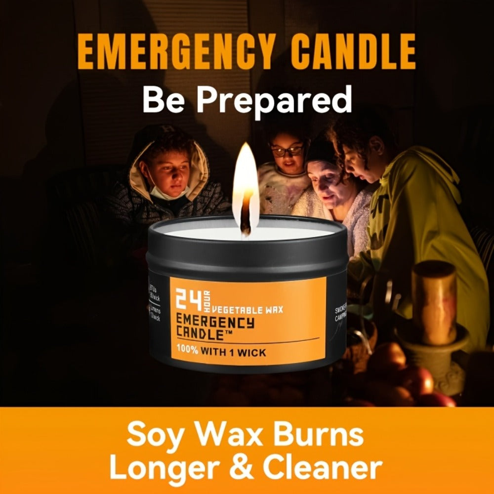Emergency Soy Wax Candles 24-Hour Long Burning – 4 or 6 Pack Unscented Single-Wick Candles in Golden Tin for Power Outages, Survival, Camping, Hunting & Outdoor Activities | Bulk E - product image 8