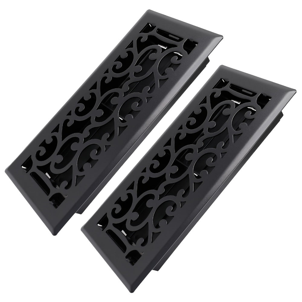 Floor Vent Register Cover 4x10 Inch Heavy Duty Walkable Steel Decorative Air Vent Grille Adjustable Airflow for Home HVAC 2-Pack Savannah Boston Design Multi Finish - product image 13