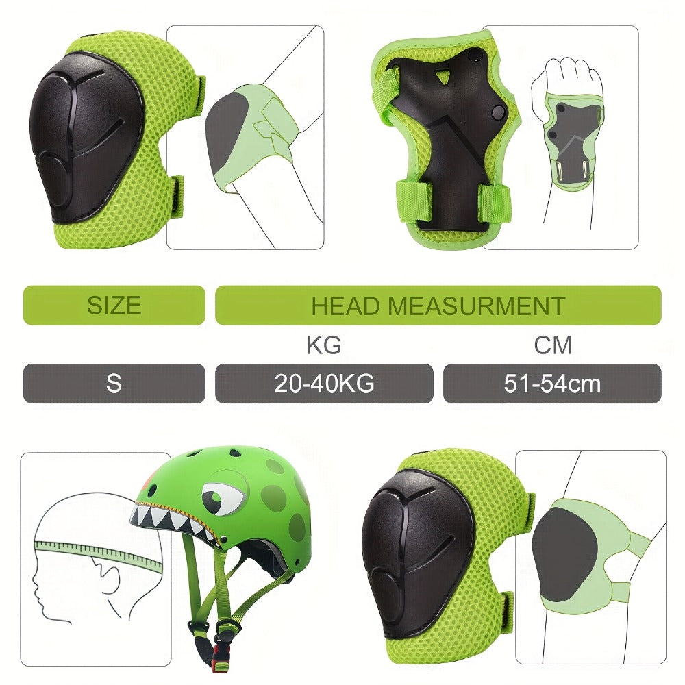 Kids Bike Helmet with Knee and Elbow Pads – Best Safety Gift for Boys and Girls – Adjustable Protective Gear Set for Ages 5-14, Featherlight 350g with - product image 8
