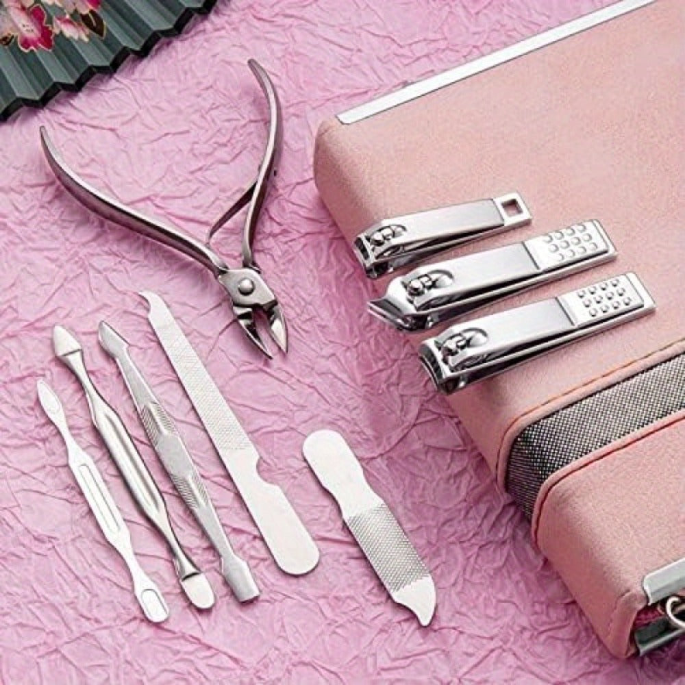 Manicure Pedicure Set 26pcs Pink Stainless Steel – Precision Nail Clippers Cuticle Nipper & Dead Skin Scissors 45° Blade Professional Grooming Kit for Women & Men, Elegant Gift Set - product image 4
