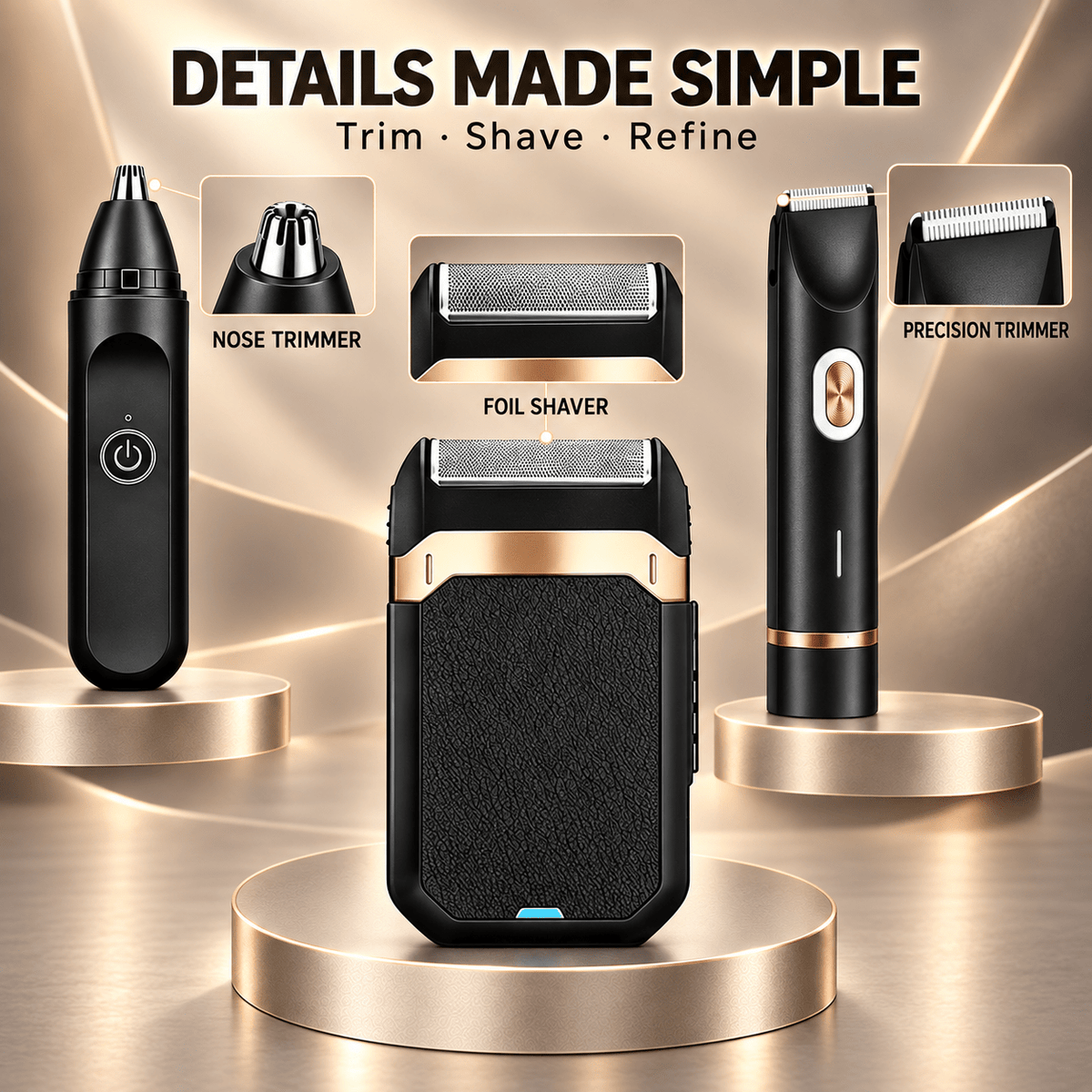 Professional Cordless Hair Clippers, Trimmers & Electric Shaver Set for Men - LCD Display, Barber-Grade, Ideal for Home & Travel, Perfect Father's Day/Birthday/Christmas Gift