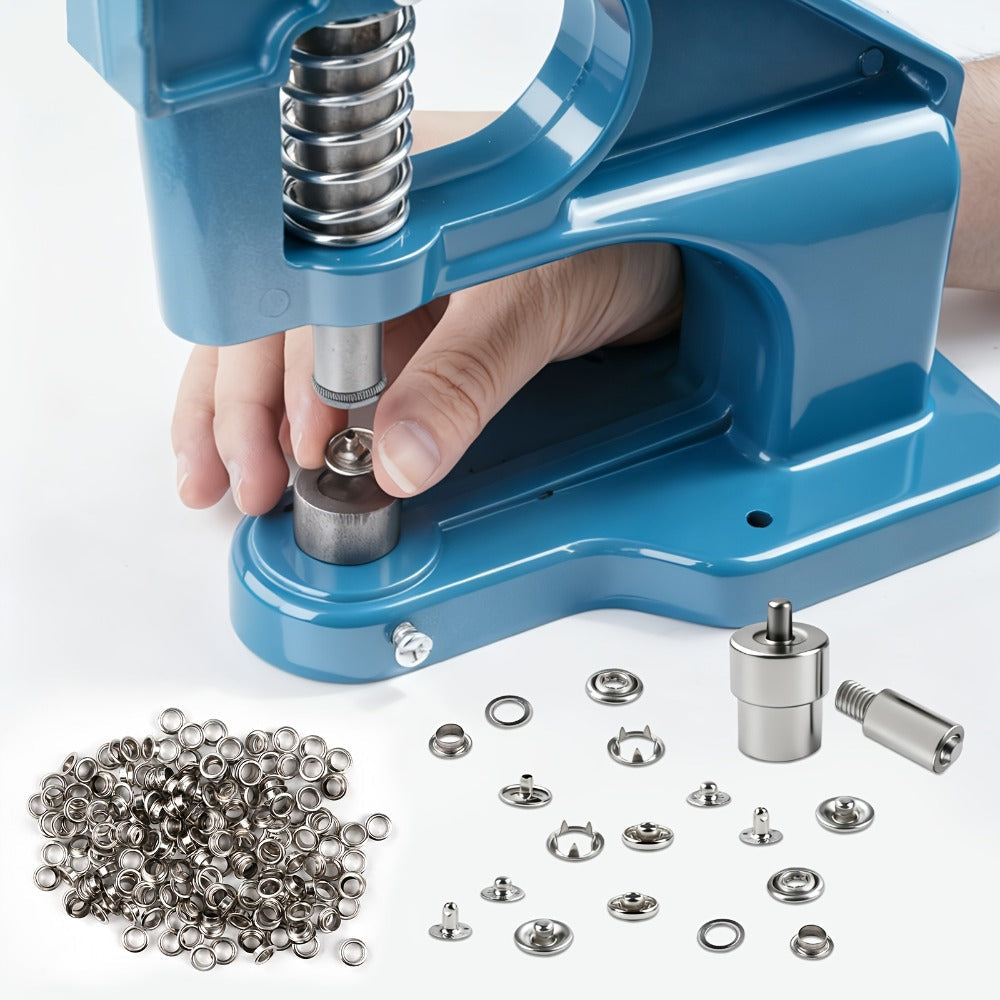 Grommet Machine Kit Heavy Duty Eyelet Punch Tool Set – 3 Setting Dies 3 Punching Dies 6mm 10mm 12mm Hand Press with 3000 Silver & Gold Grommets for Fabric Leather Canvas Tarp Craft - product image 7
