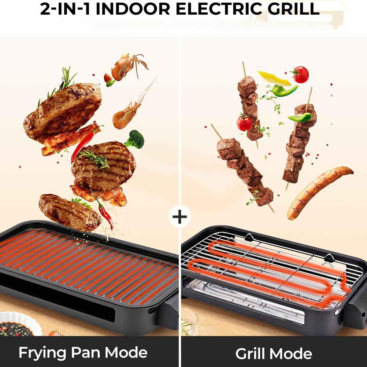Smokeless Electric Grill | Indoor Grill with Removable Non-Stick Plate, 1700W, Portable BBQ Grill, Electric Griddle, Stainless Steel, Dishwasher Safe, Perfect - product image 8