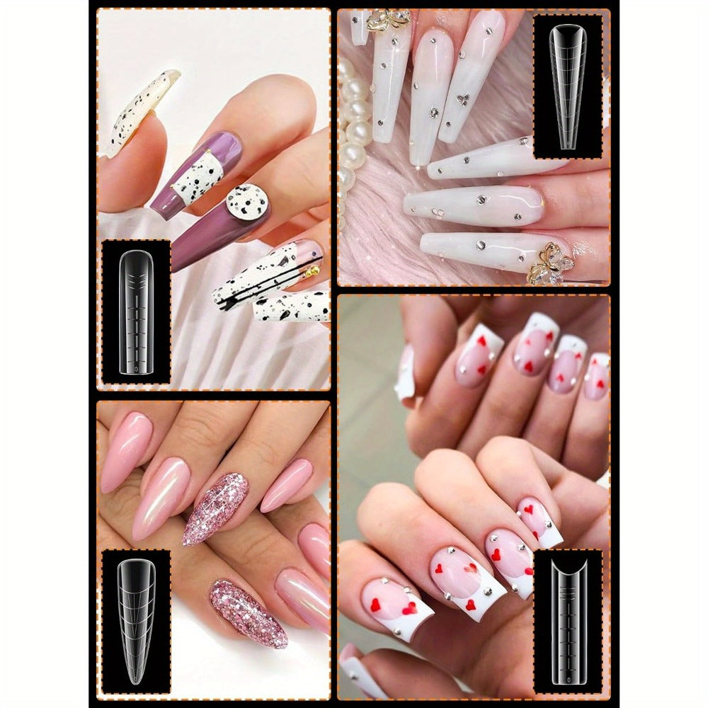 Poly Gel Nail Extension Form Kit - 192pcs Dual Forms, 96pcs Reusable Pads, 8 Shapes Acrylic Mold, Brush Pen, Files & Clips, Complete French Nail Extension Beginner Set for Home Sal - product image 4
