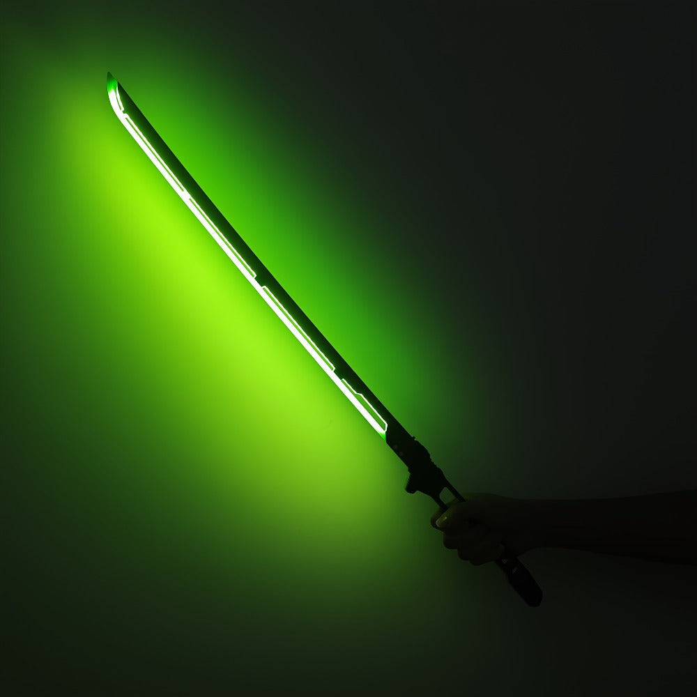 1:1 Scale Sci-Fi Glowing Sword for Cosplay Halloween Masquerade Party Display Collectible Blunt Safe Red Orange Green – LED Cyberpunk Katana Prop 80cm Acrylic - product image 22