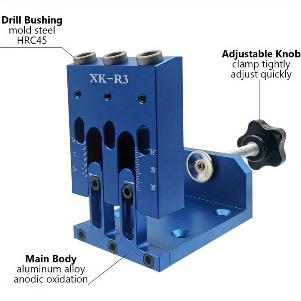 Pocket Hole Jig Kit Adjustable 3 Guide Holes 15 Degree Angle Drill System with Drill Bit Screwdrivers Screws Plugs Hex Drivers for Woodworking Joinery Carpenter DIY Projects - product image 6