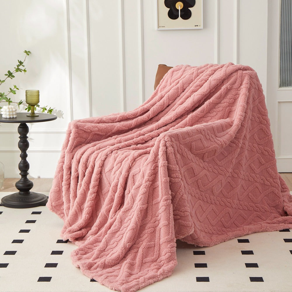 3D Plush Dense Weave Fleece Blanket – Ultra-Soft Warm Throw for Bed, Couch, Travel & Outdoor, Air-Conditioning Friendly, 3 Colors, 2 Sizes - product image 11