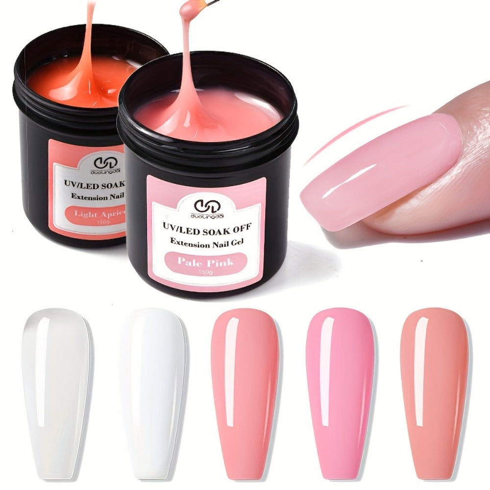 Builder Gel for Nail Extensions 150g Apex Strengthening Kit 13 Shades Clear White Pink Nude Milky Jelly Salmon UV LED Cure Professional Salon Home DIY Manicure Nail Art Women - product image 23