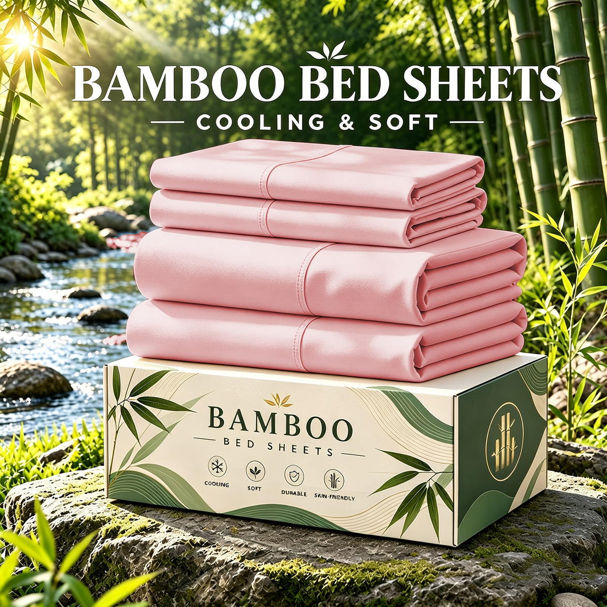 6 pcs Deep Pocket Cooling Bamboo Sheet Set, Luxurious and Ultra-Soft, Breathable, 16 Inch Extra Deep Pocket, Twin, Full, Queen, King, Multiple Colors to Choose - product image 41