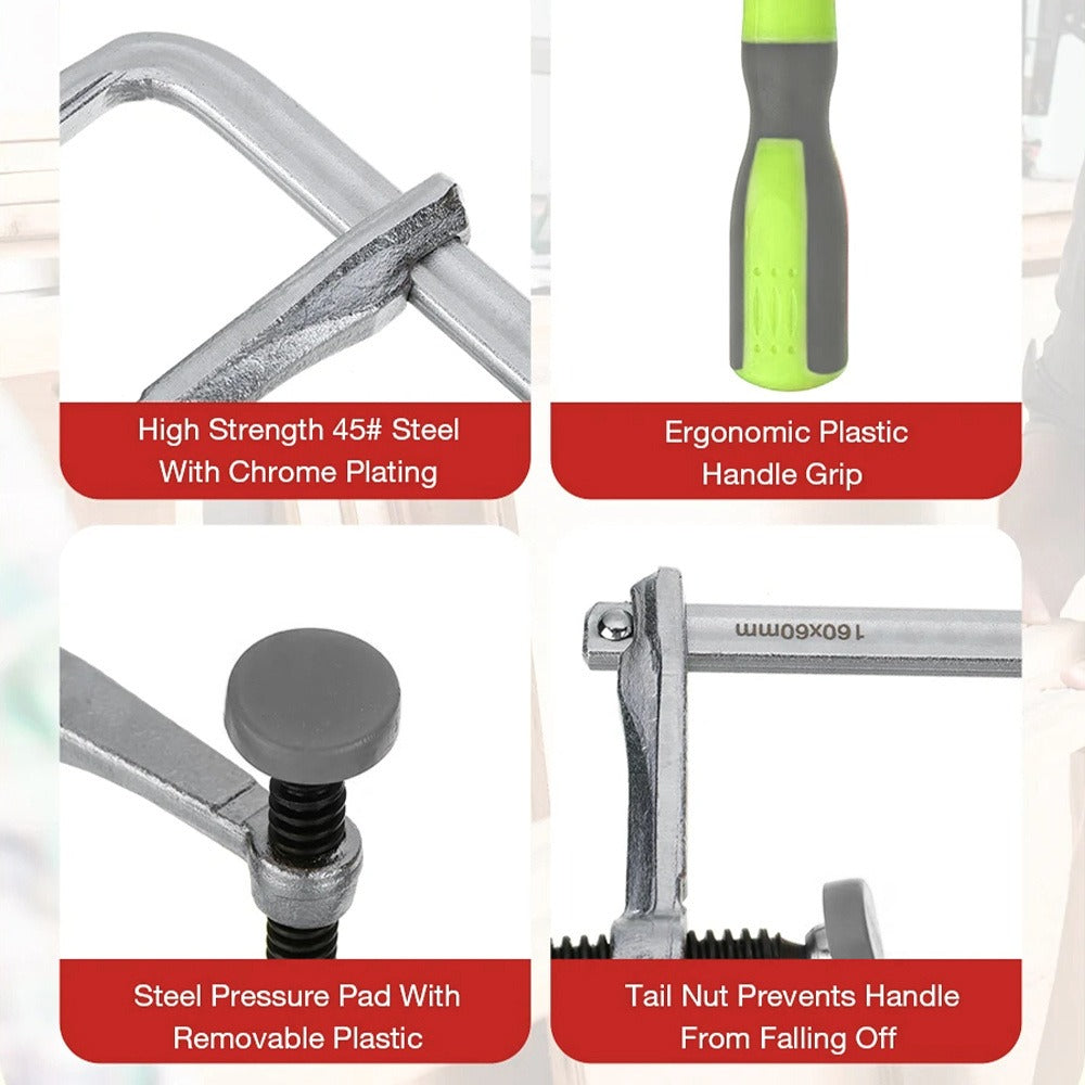 Track Saw Clamps 2pcs, Quick Adjust MFT Table Rail Clamps with Soft-Grip Handle, Compatible with Festool Track Saw Rail System, Woodworking Hold-Down Clamp for 19mm & 20mm MFT Hole - product image 4