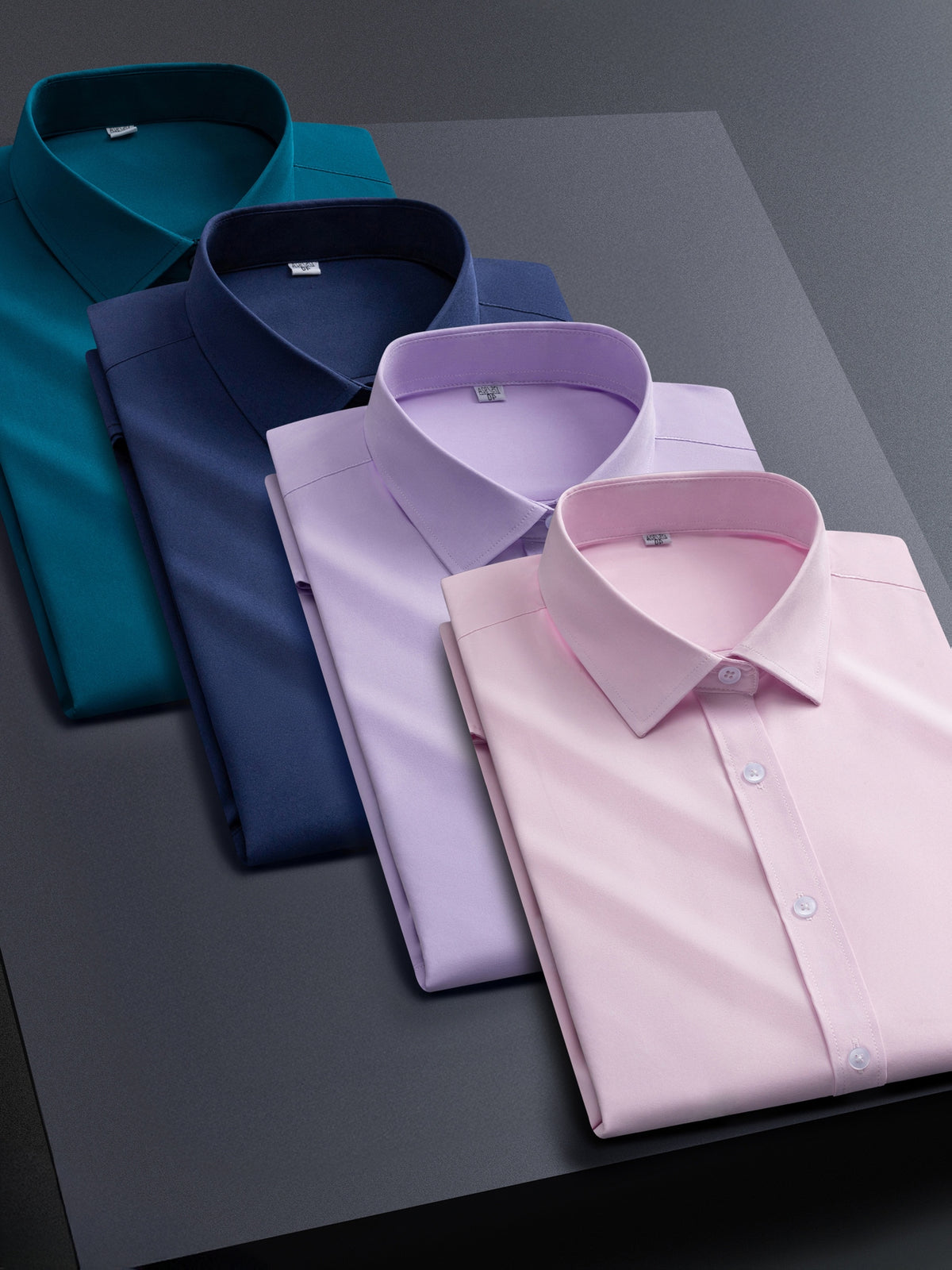 4pcs Men's Stretch Long Sleeve Dress Shirts - Professional Business Casual Blouses with Classic Collar, Solid Color, Comfortable & Stylish for Office - product image 29