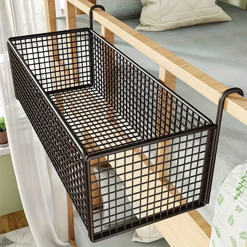 Over Door Hanging Basket Storage Rack - Woven Mesh Metal Organizer Shelf for Bedroom Dorm Wardrobe Closet, Space-Saving Wall Mounted Hanging Storage Basket - product image 12