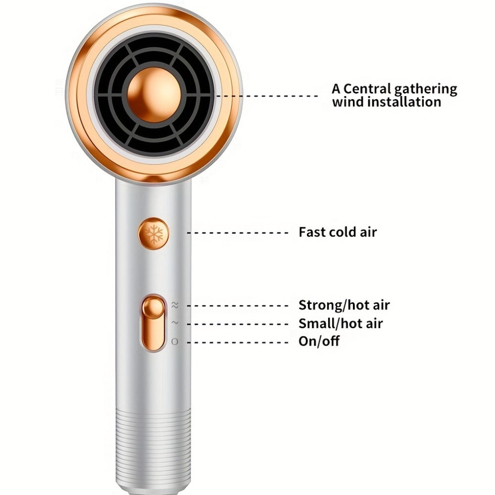 Ionic Hair Dryer 1600W with Diffuser Concentrator Nozzle 2 Speed 3 Heat Settings Cool Shot ALCI Safety Plug Brushed Motor Anti-Frizz Portable Blow Dryer for Straight Curly Wavy Hai - product image 9