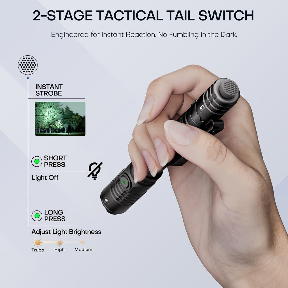 Tactical Penlight 1200 Lumen EDC Flashlight | High-Brightness Torch with Tail Switch Multi-Mode | Slim Pocket Light for Everyday Carry, Camping, Outdoor Activities & Work Lighting - product image 15