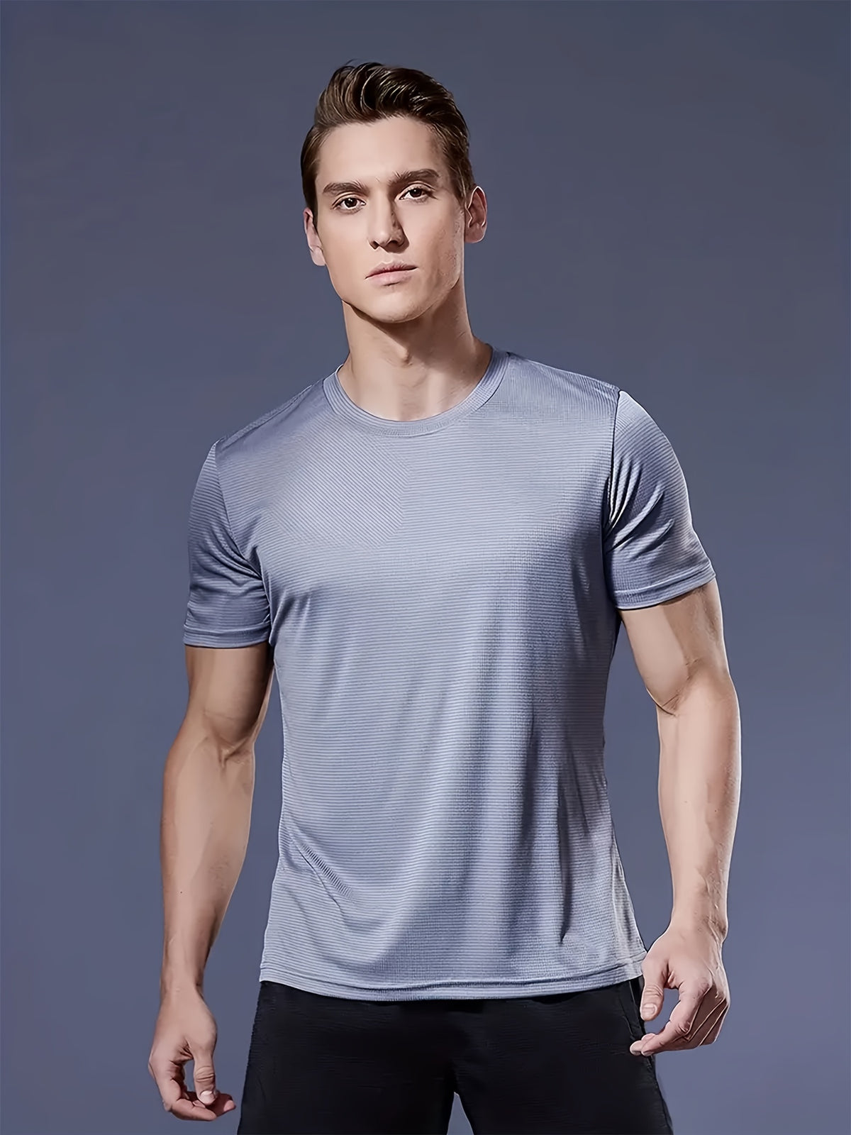 6pcs Men's Sports Shirt Short Sleeved Sports Top Quick Drying Round Neck Running T-shirt - product image 2