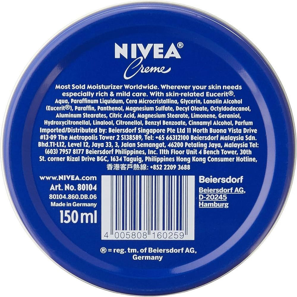 NIVEA Creme 150ml — All-Purpose Moisturizing Cream for Body Face & Hands | Deep Hydration for Dry & Sensitive Skin | Classic Daily Moisturizer with Eucerit | Dermatologist Tested U - product image 6