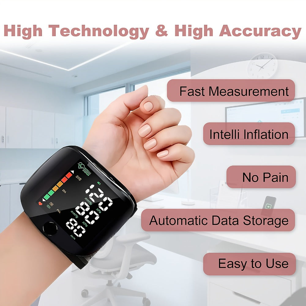Wrist Blood Pressure Monitor Professional - Automatic BP Monitor with High-Precision LCD Display, Voice Language Prompts & Memory Function, Clinically Accurate for Medical & Home U - product image 5
