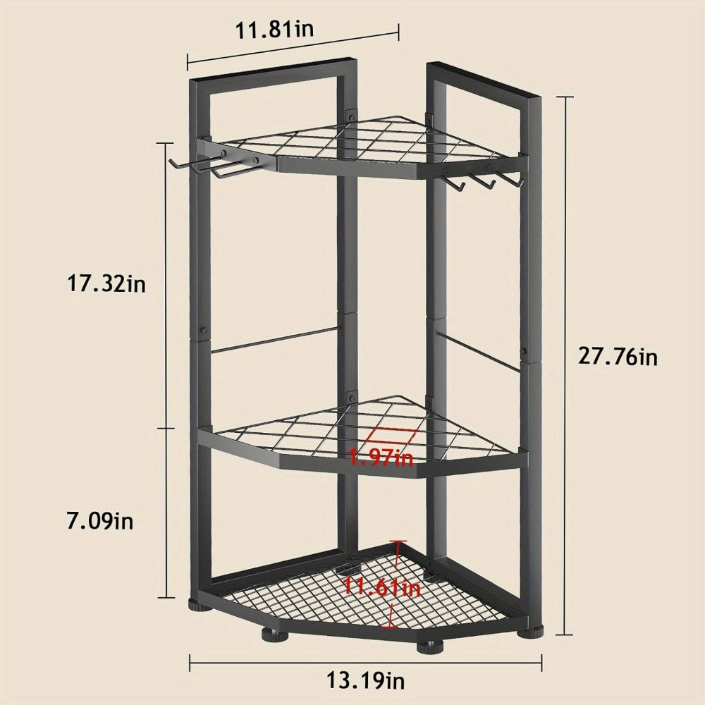 Wall Mount Tool Organizer Rack - Heavy Duty Metal Garden Tool Storage with Hooks for Shovels, Rakes & Long-Handled Tools | Garage, Shed & Backyard Corner Utility Storage - product image 6