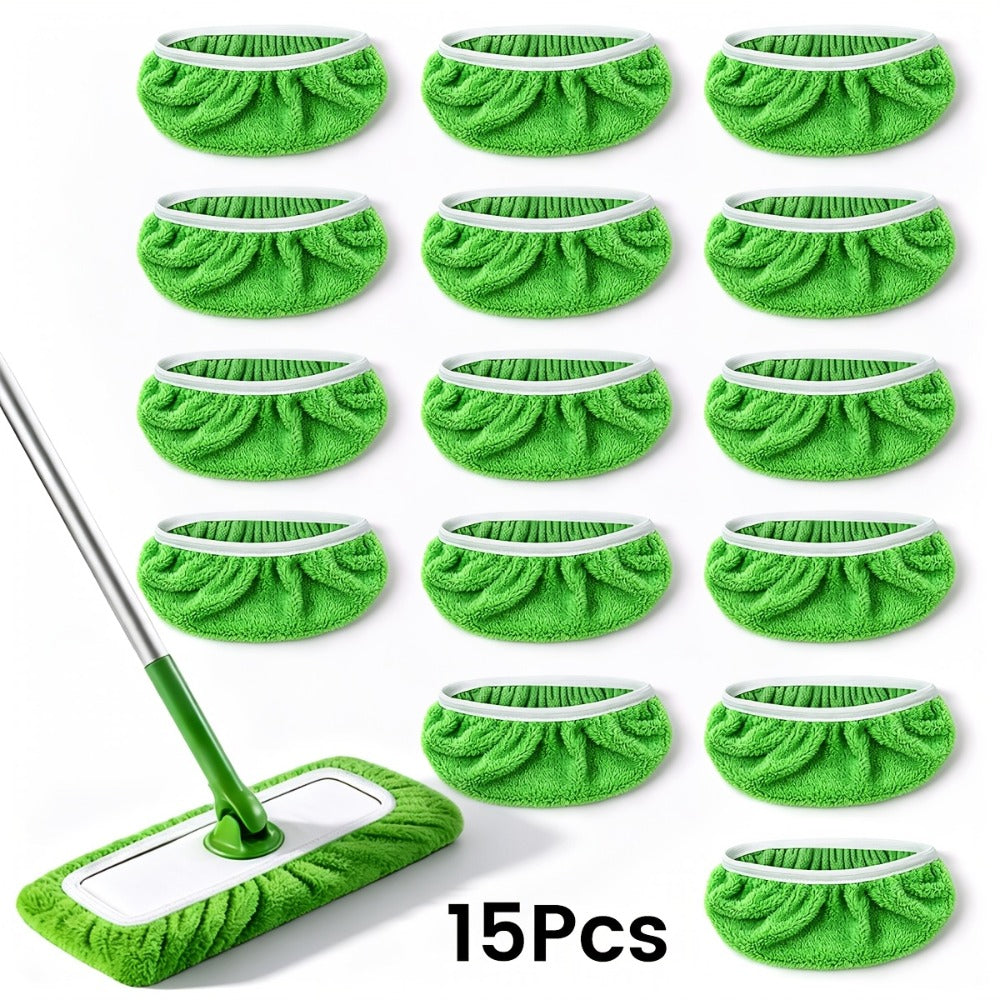 Microfiber Mop Pads 15-Pack Compatible with Swiffer Sweeper Reusable Washable Wet Dry Mopping Cloths Refill Pads for Hardwood Vinyl Tile Floors - product image