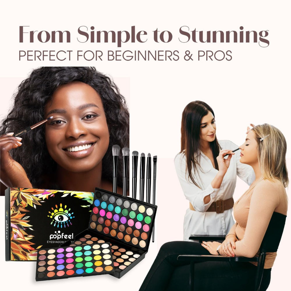 120 Color Eyeshadow Palette with 6 Makeup Brushes Shimmer Matte Multi Color Eye Shadow Kit for Stage Cosplay Halloween Party Daily Glam Women Gift - product image 3