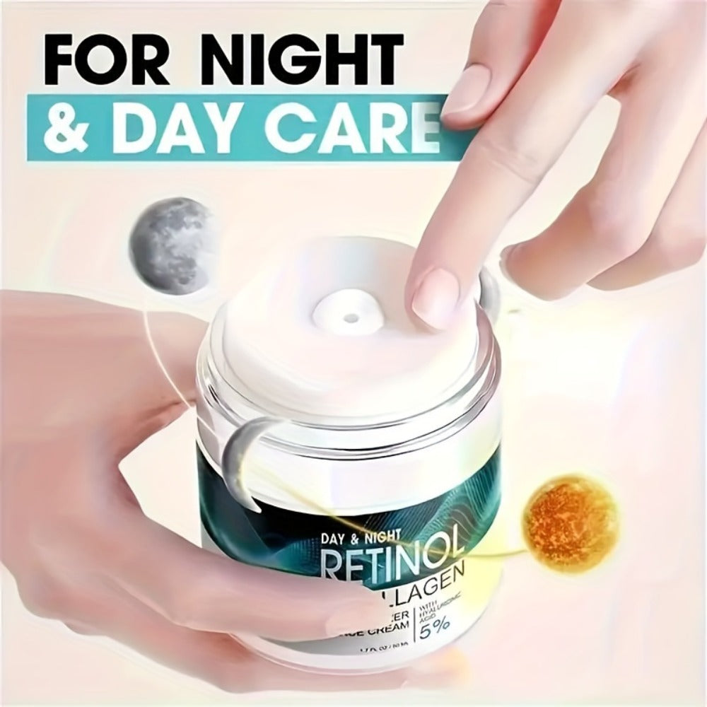 Retinol Moisturizing Cream Collagen Hyaluronic Acid Vitamin C+E Advanced Anti-Aging Face Body Hand Cream All Skin Types Day Night Use 1.69 oz Women - product image 6