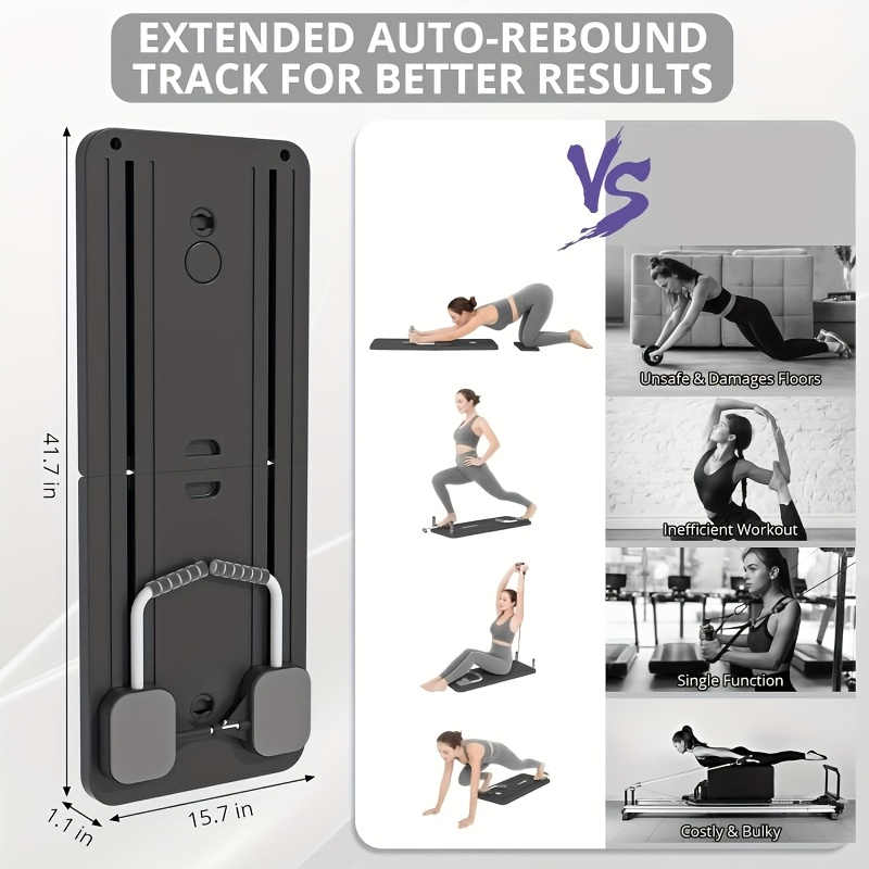 350LB Capacity, PP Anti-Distortion, Collapsible with Resistance Bands & Non-Slip Feet for Shoulders, Abs & Full Body Strength Training – Home Pilates Training - product image 5