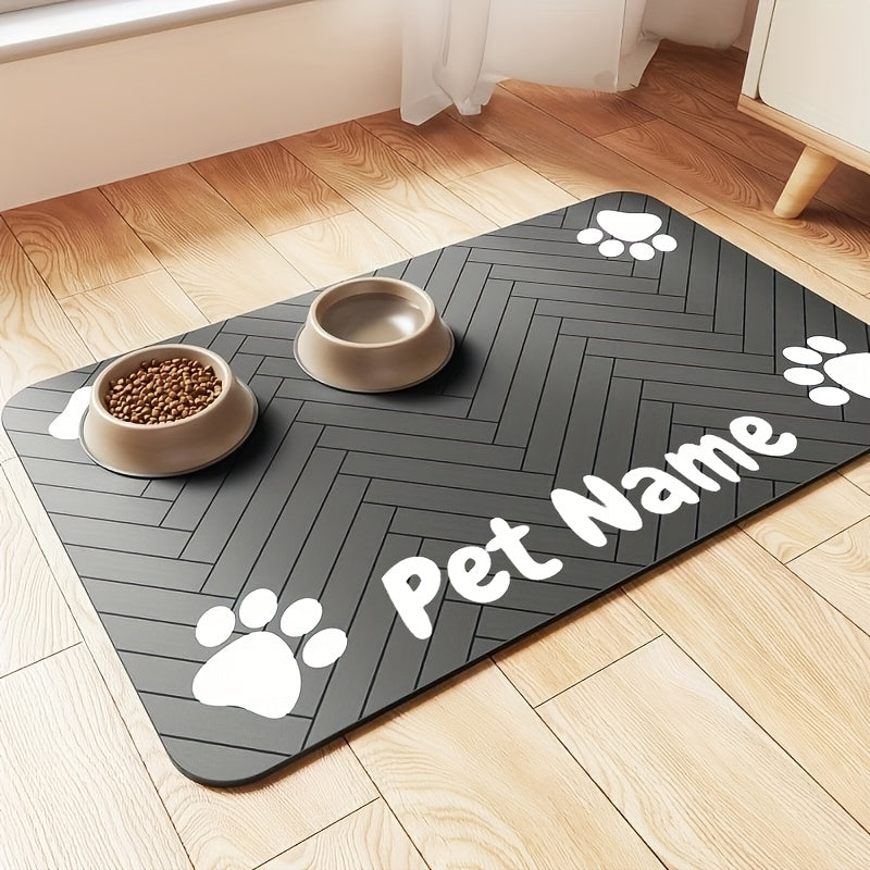 Anti-Slip Waterproof Quick-Dry Paw Print Dog & Cat Bowl Pad, Stain-Resistant with Bone Pattern, 3 Styles, 11.81x15.75 Inch – Pet Feeding Mat - product image 2