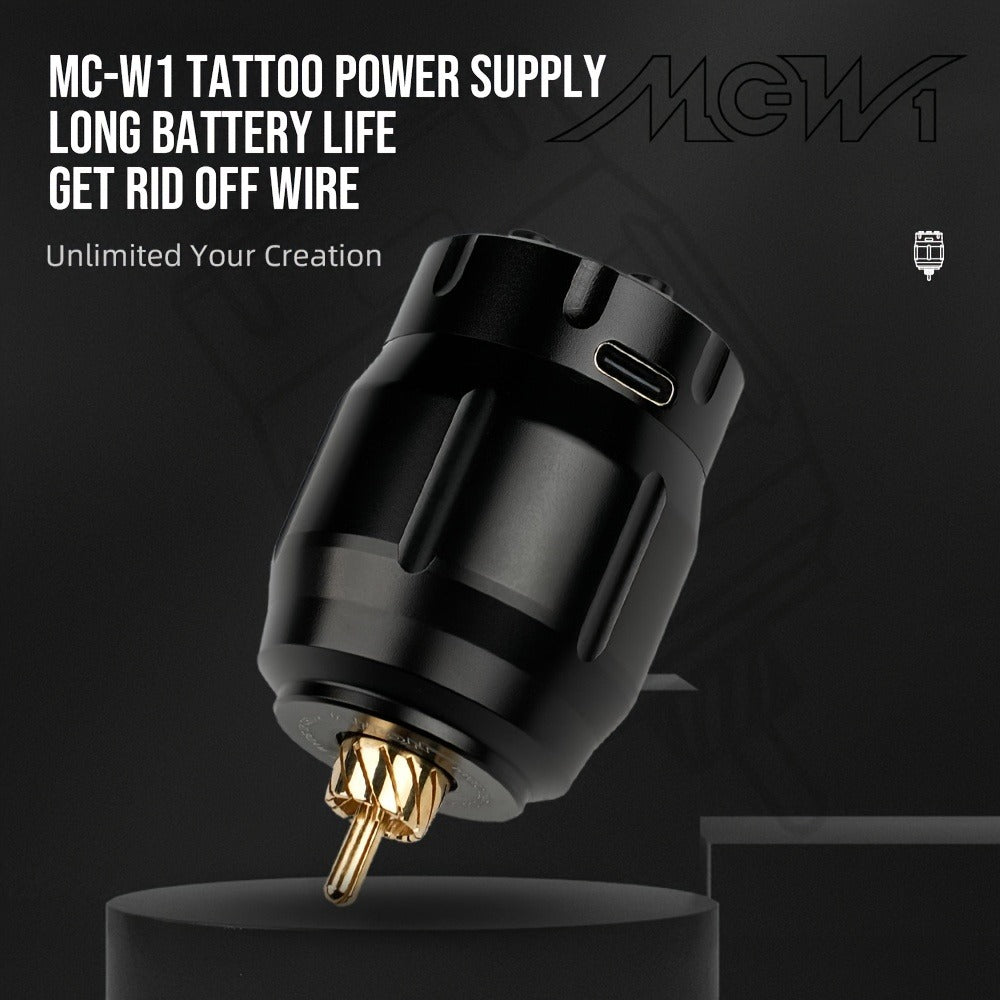 Wireless Tattoo Power Supply Rechargeable — LED Digital Display, RCA Connector, Portable Battery Pack for Rotary Tattoo Machines & PMU Devices, 4 Colors - product image