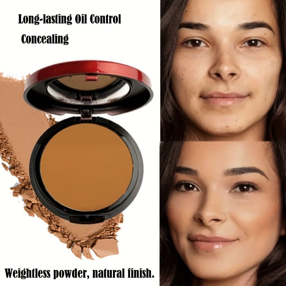 Pressed Powder Foundation Contour Matte Ful1l Coverage Oil Control Waterproof | 6 Shades Light to Dark | Blending Puff Included | 1-Pack & 2-Pack Duo Set Available - product image 2