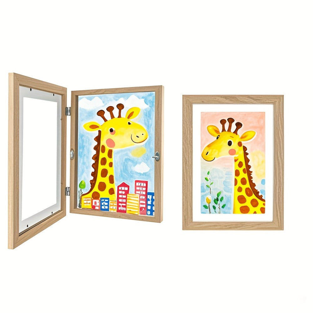 Kids Artwork Frame Front Opening Changeable 8.5x11 Children Art Display Picture Frame Holds 100+ Pieces for Drawing Crafts Photos 2 Pack 4 Pack Wood White - product image 7