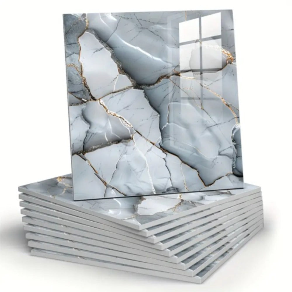 Self-Adhesive PVC Marble Tile Stickers 20pcs 30x30cm Waterproof Wall Panels for Bathroom Kitchen Living Room Backsplash Decor - product image 7