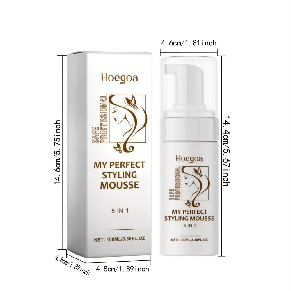Hair Styling Mousse with Mint Extract & Hyaluronic Acid — Long-Lasting Flexible Hold, Moisturizing Mild Formula, Frizz Control, Volume & Shine for All Hair Types, Women, 100ml — Gi - product image 5