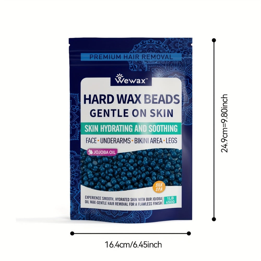 Hard Wax Beads 450g Brazilian Strong Adhesion No-Strip – Precision At-Home Waxing for Bikini Legs Underarms Arms Body Face, Hair Removal Wax Kit for Women, Dark Blue & Light Blue - product image 5