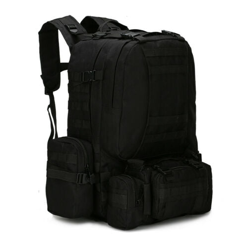 Tactical Backpack 60L MOLLE Military Bag with 3 Detachable Pouches for Camping & Outdoor Adventures