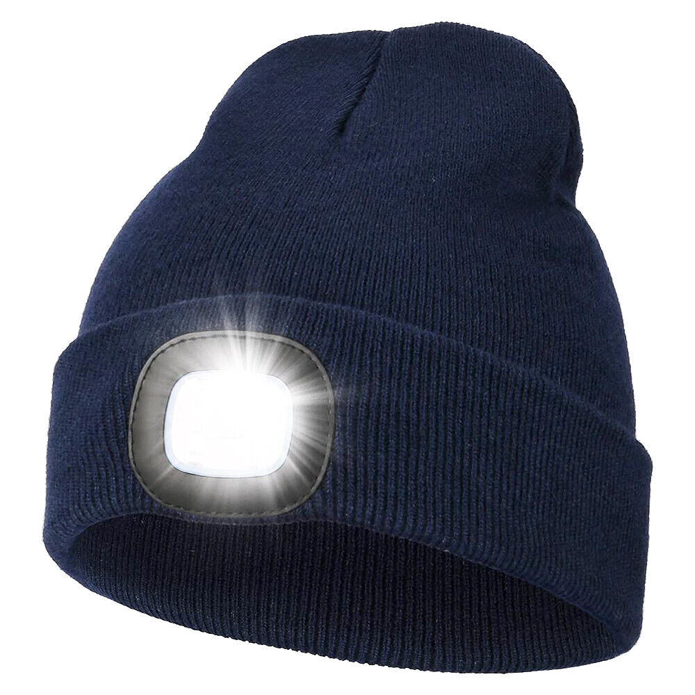 LED Beanie Light with Built-In Rechargeable Headlamp Hat for Indoor & Outdoor Lighting