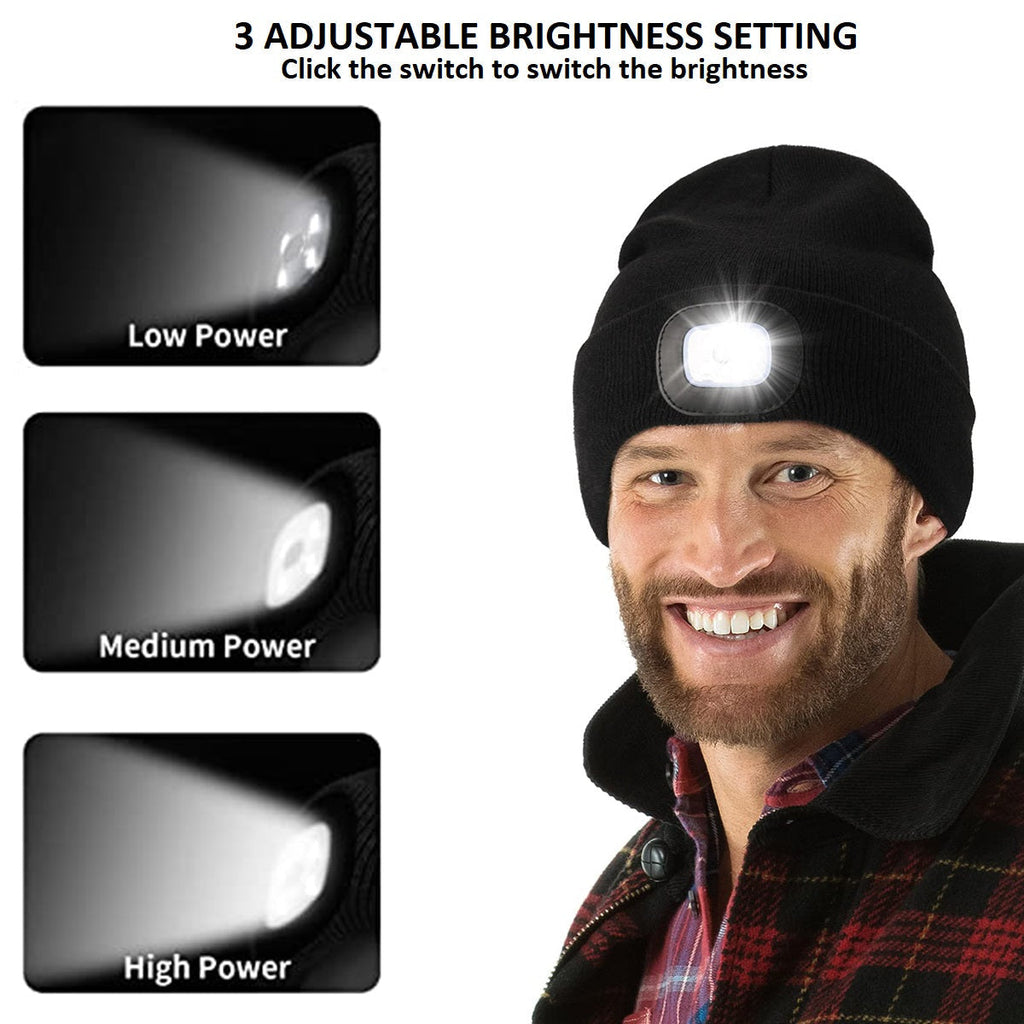 LED Beanie Light with Built-In Rechargeable Headlamp Hat for Indoor & Outdoor Lighting - product image 2