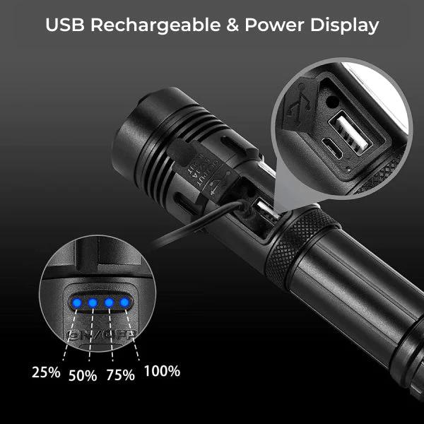 Tactical Flashlight | Military Grade LED, 5 Modes, IP65 Water Resistant