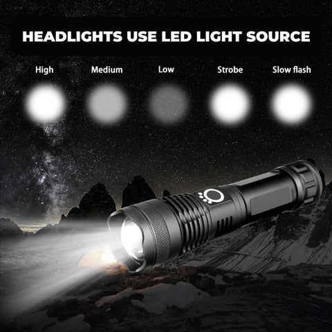 Tactical Flashlight | Military Grade LED, 5 Modes, IP65 Water Resistant