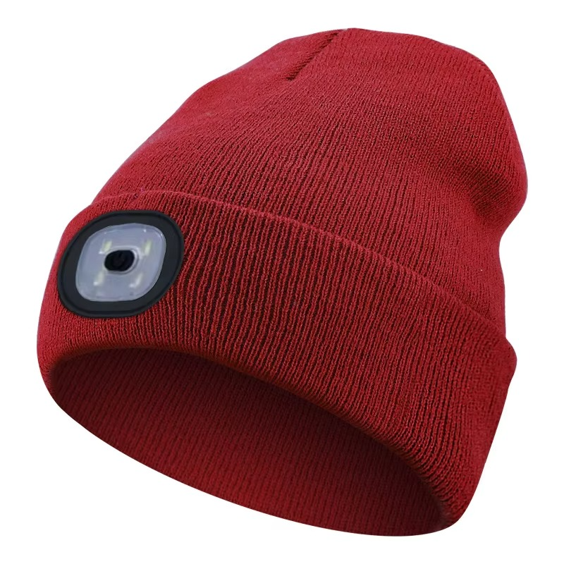 LED Beanie Light with Built-In Rechargeable Headlamp Hat for Indoor & Outdoor Lighting