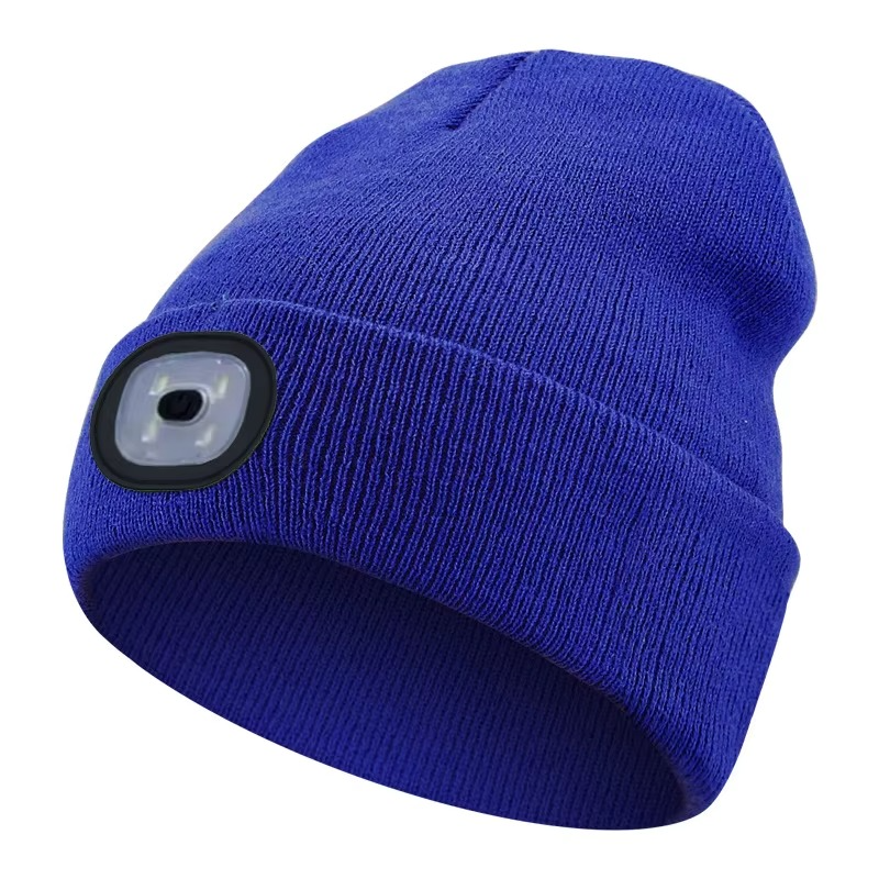 LED Beanie Light with Built-In Rechargeable Headlamp Hat for Indoor & Outdoor Lighting