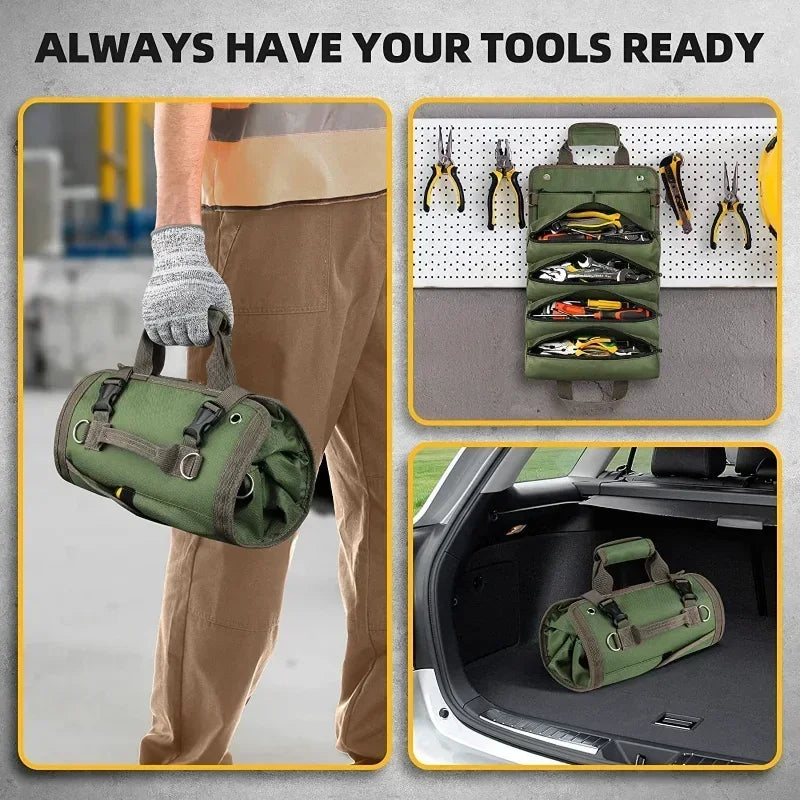 4 Compartments, Water-Resistant Oxford – Roll Up Tool Bag Organizer - product image 6