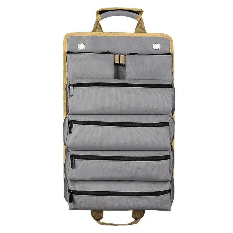 4 Compartments, Water-Resistant Oxford – Roll Up Tool Bag Organizer