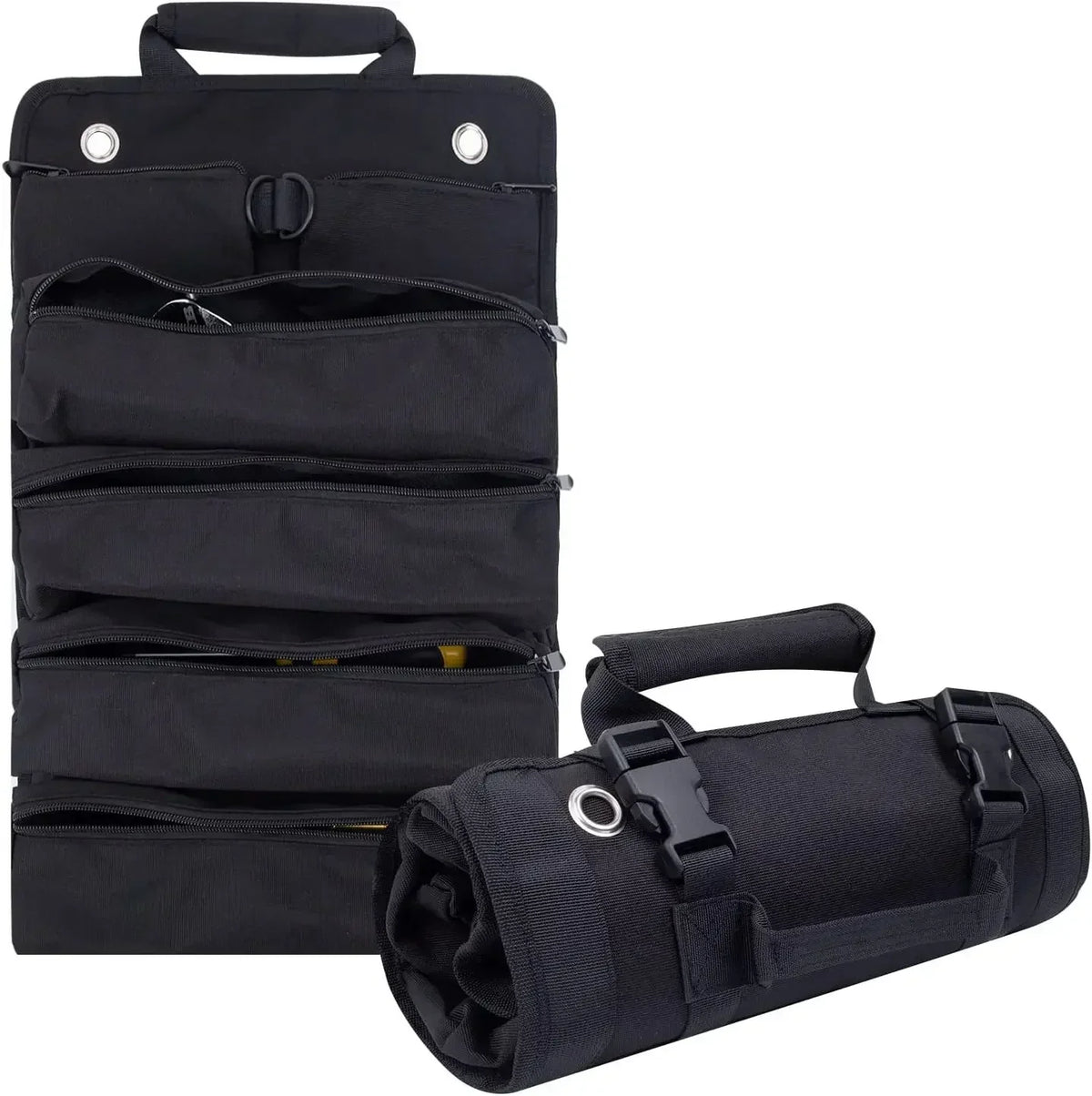 4 Compartments, Water-Resistant Oxford – Roll Up Tool Bag Organizer