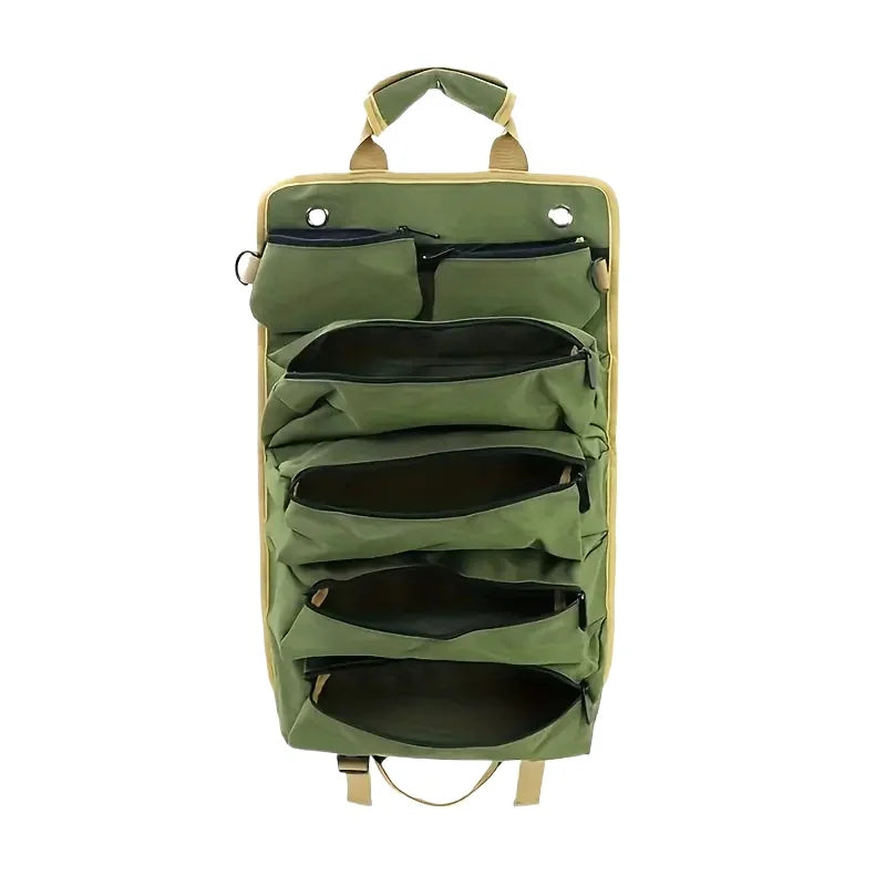 4 Compartments, Water-Resistant Oxford – Roll Up Tool Bag Organizer