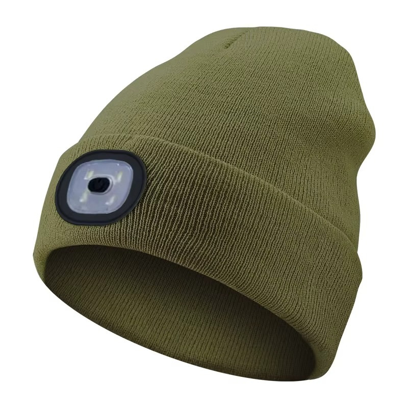 LED Beanie Light with Built-In Rechargeable Headlamp Hat for Indoor & Outdoor Lighting