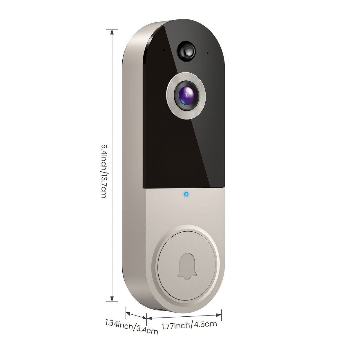 1080P Video Doorbell Camera, Intelligent Body Detection, Cloud Storage, Real-time View, Two-way Audio, Infrared Night Vision, Battery Powered, Monitoring