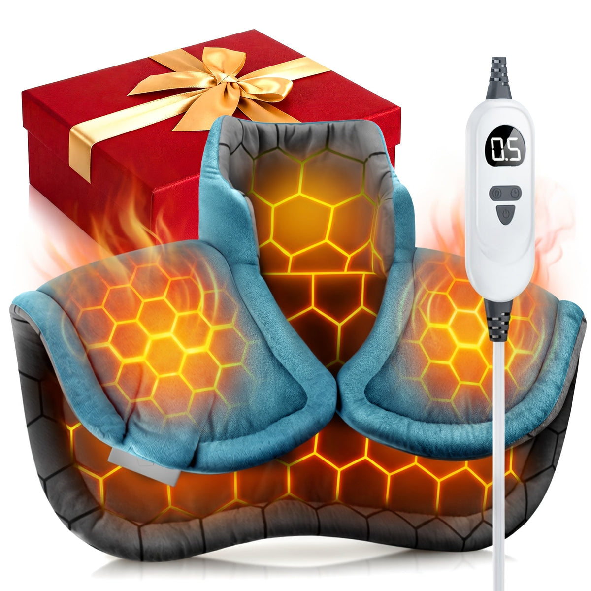 Graphene Heating Pad for Neck Shoulders & Back – 130W Weighted Electric Pad, Soft Flannel, Multiple Heat Settings, Timer & Auto Shut-Off, Machine Washable, 22"x18" - product image 7