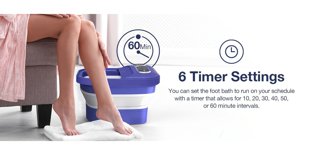Foot Spa Massager Collapsible with Heater & Temperature Control – Foot Bath with Bubbles, 6 Massage Rollers, Vibration, Red Light Therapy & Auto Massage for Home Foot Care, Black B - product image 28